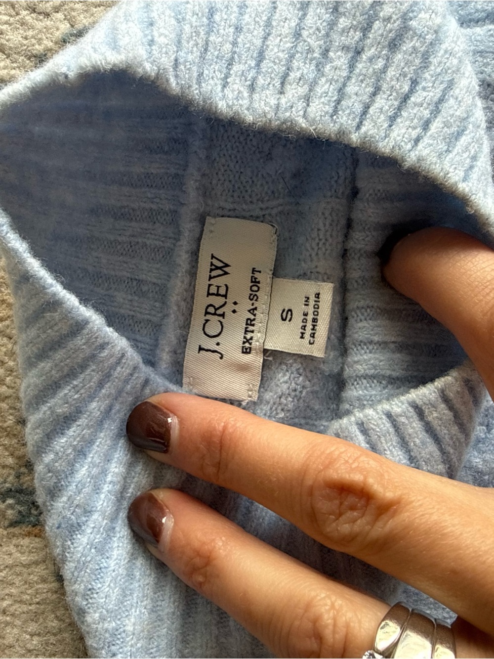 J. Crew Extra-Soft Light Blue Turtleneck Sweater